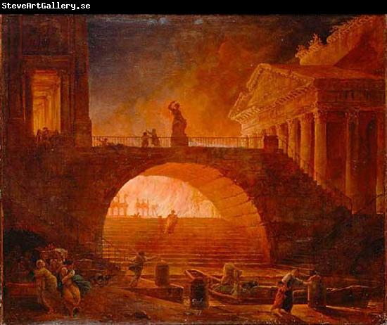 Hubert Robert The Fire of Rome